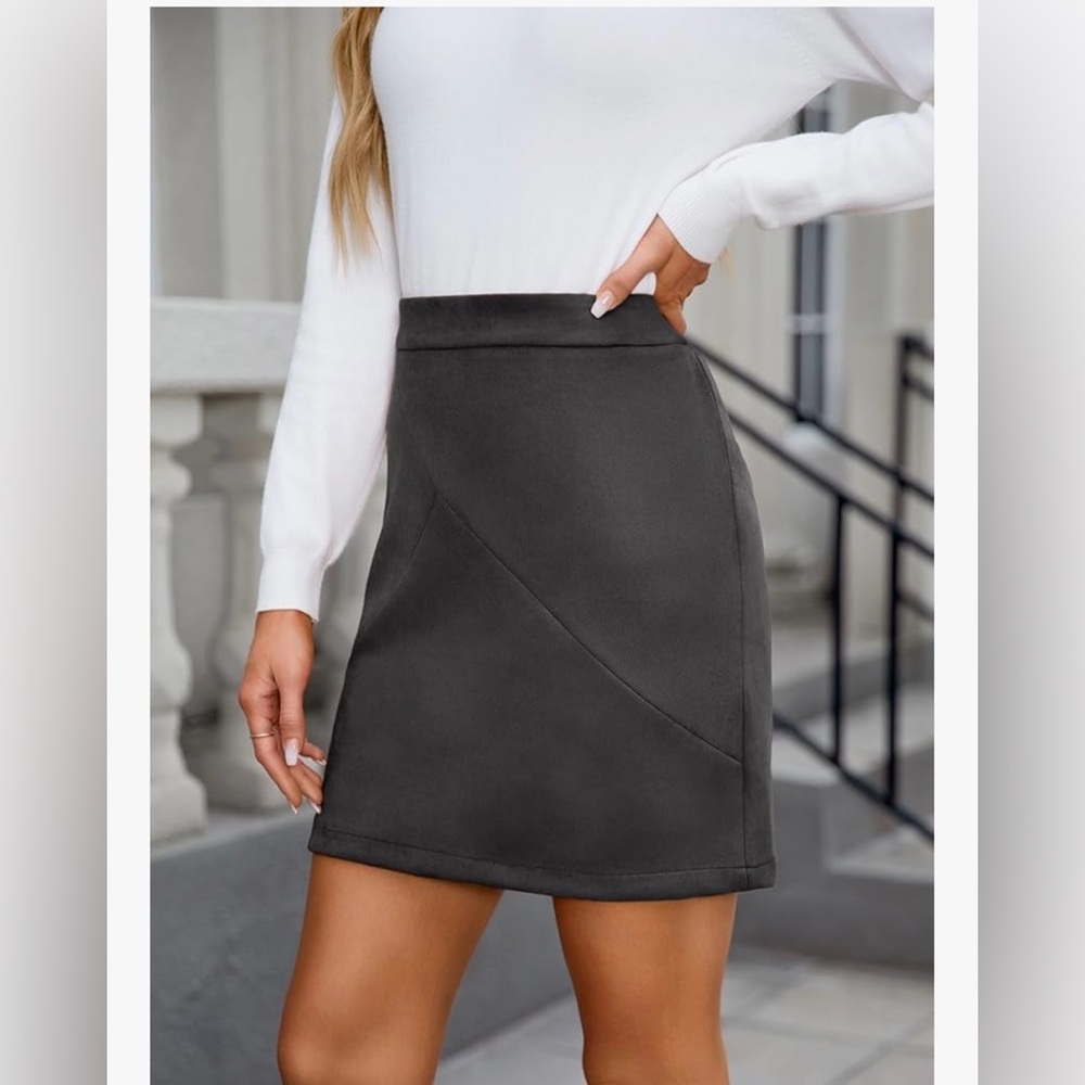 NWT High Waist Faux Suede Mini Skirt- XL